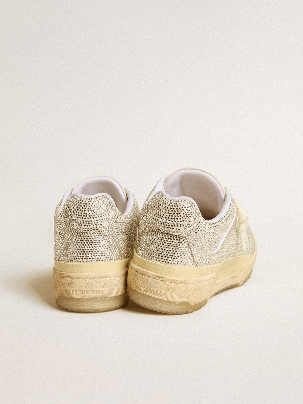 Men’s Forty2 in white leather and Swarovski crystals with white star