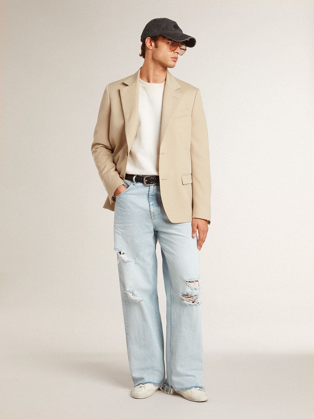 Men's Super-Star LTD in nappa with metallic star and nubuck heel tab