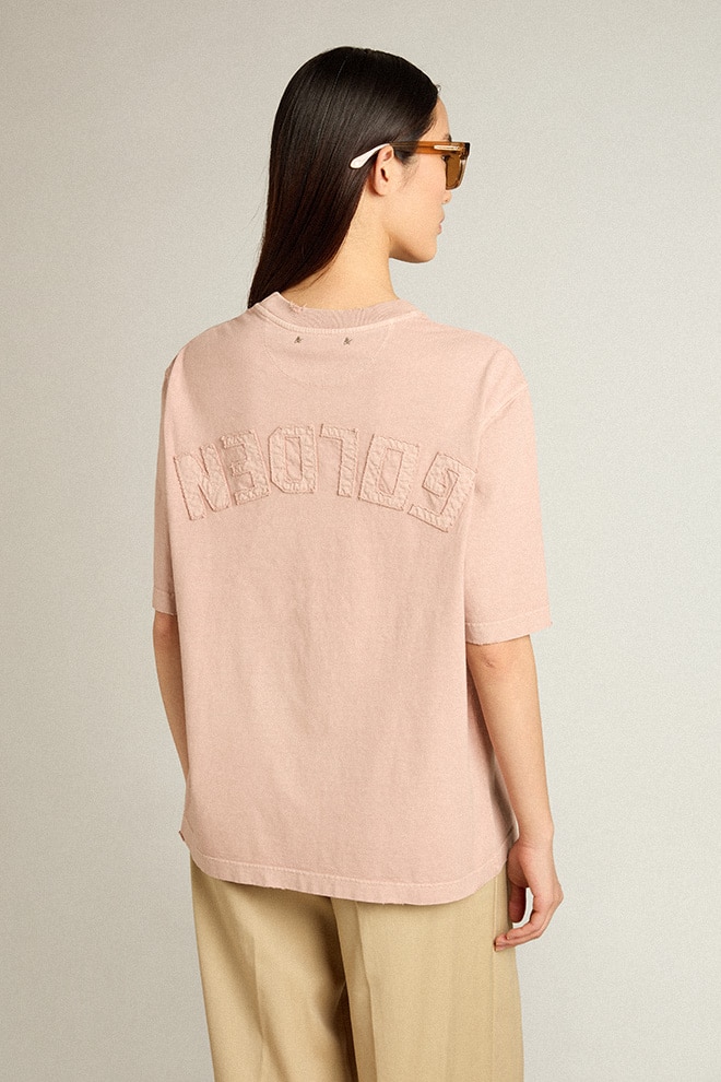 Powder-pink T-shirt with reverse logo on the back - Jersey Capsule