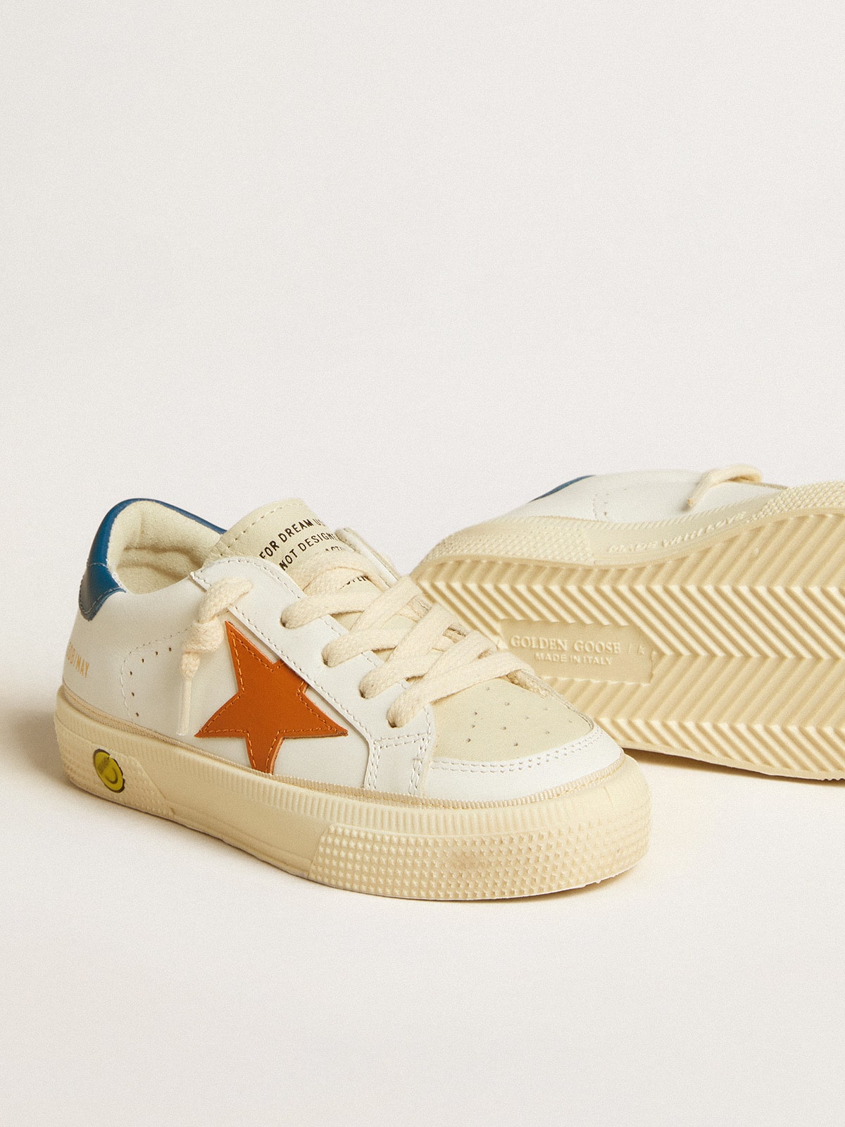 May Teen in nubuck with orange star and blue heel tab