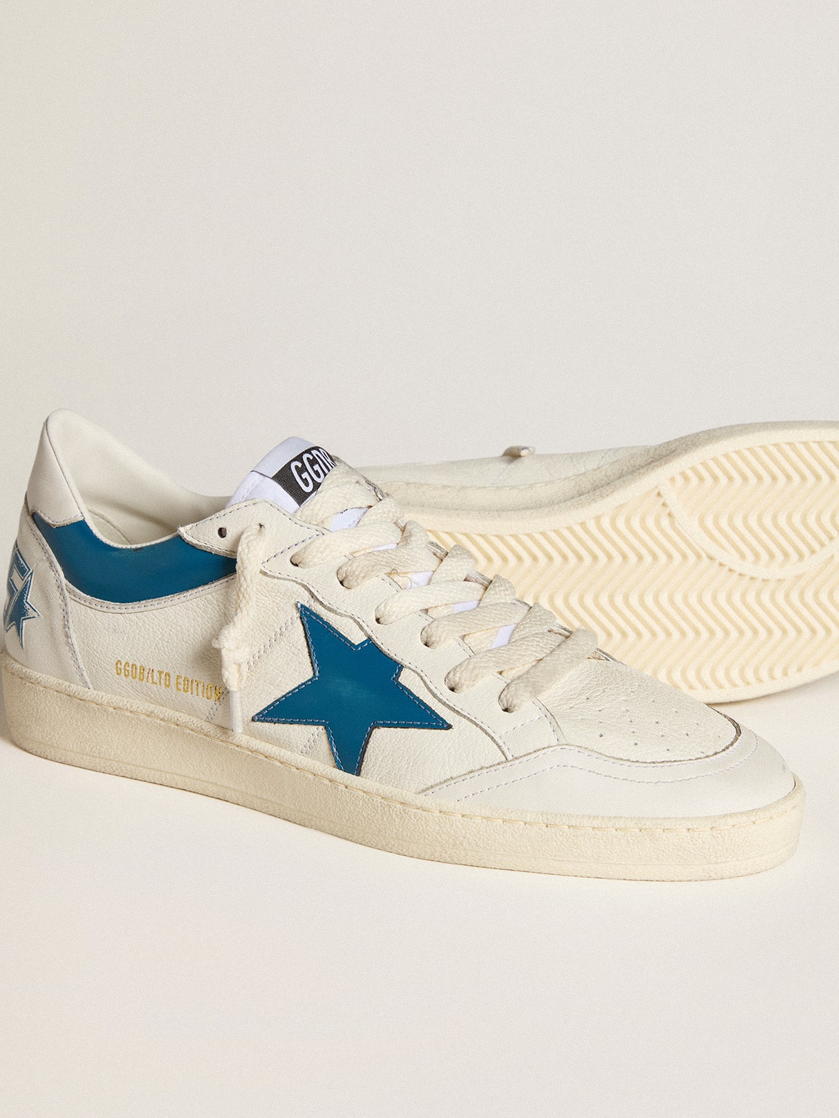 Ball Star LTD in nappa with turquoise leather star and white heel tab