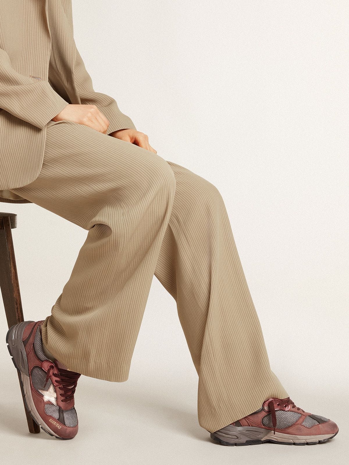 Women's Dad-Star in nubuck with gold leather star and suede heel tab