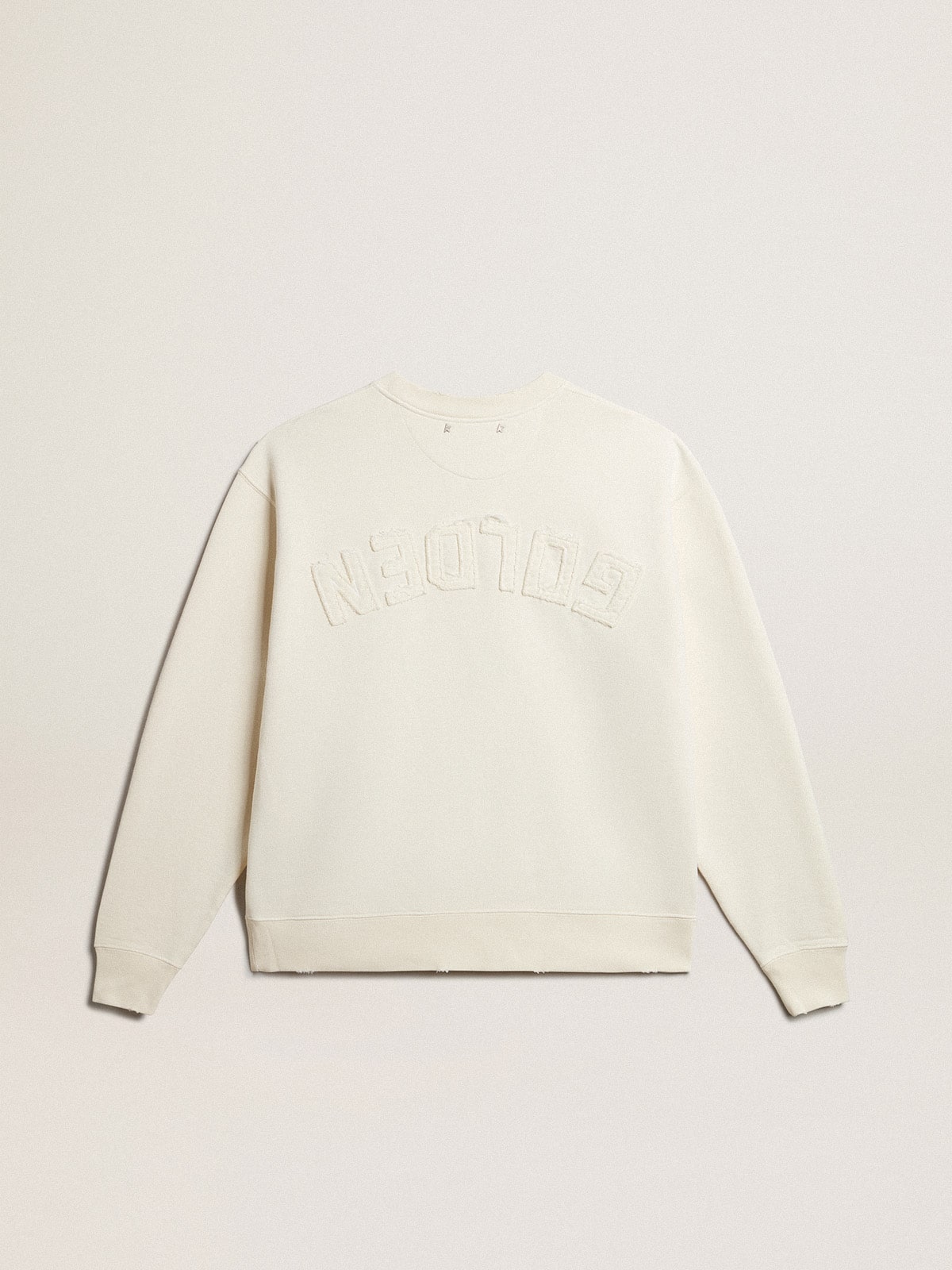 Sweatshirt in aged white with reverse logo on the back - Jersey Capsule