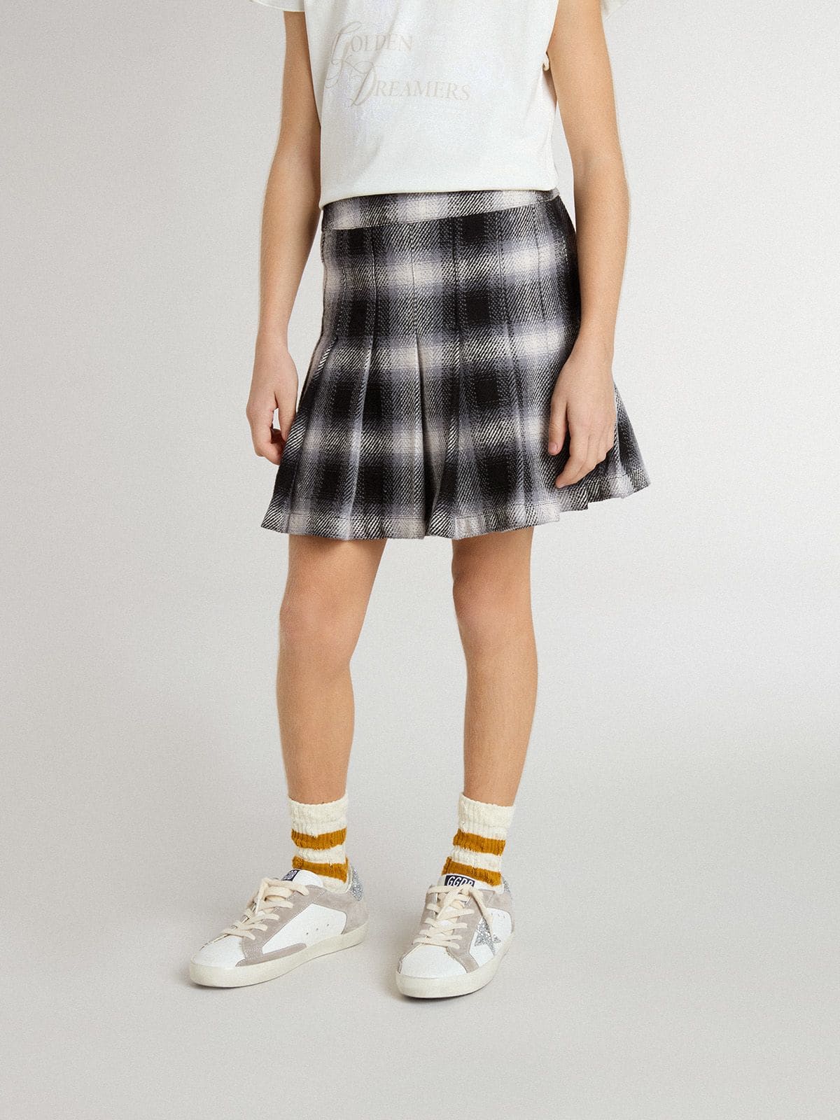 Girls' cotton pleated skirt