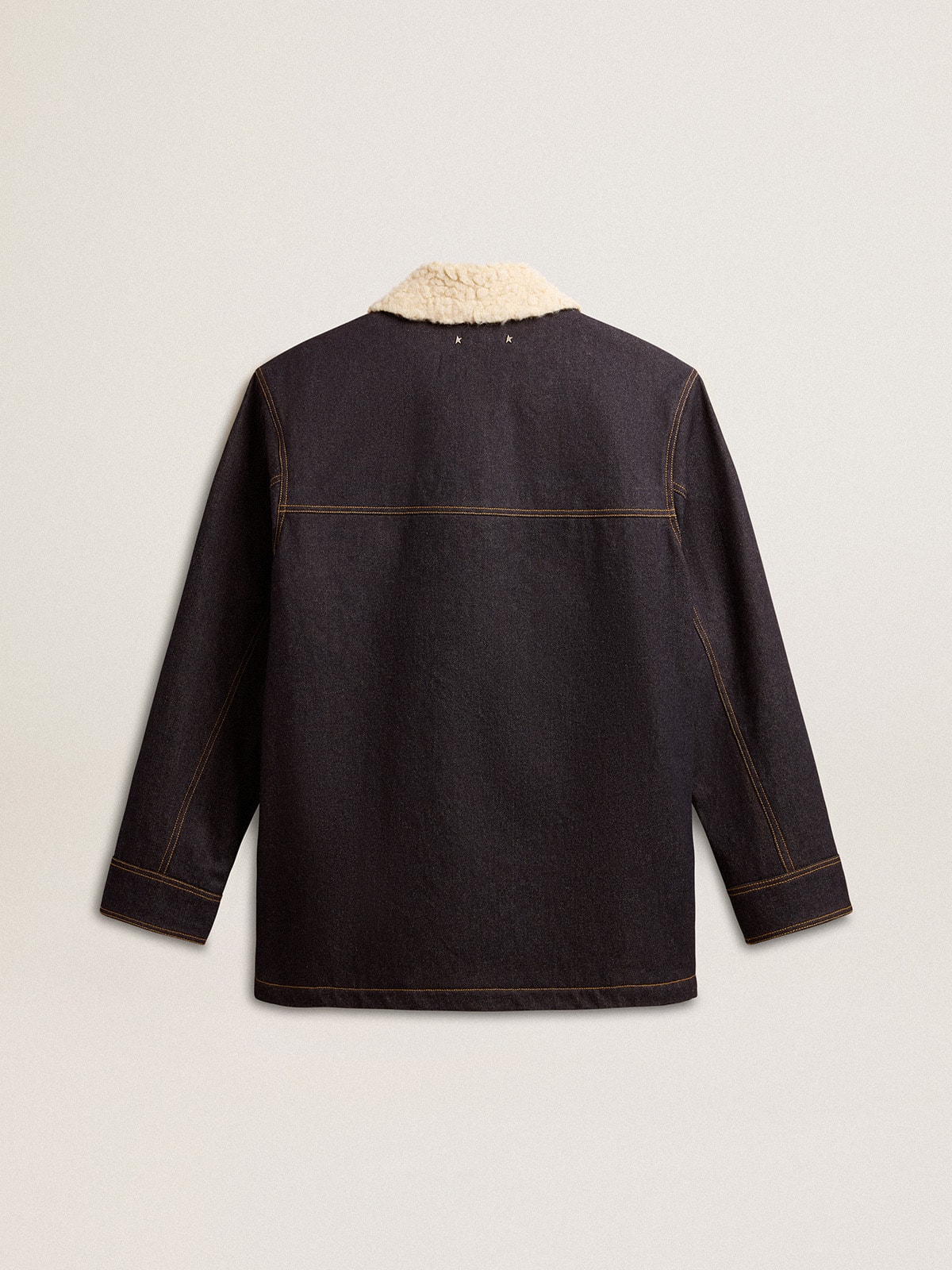 Men's denim pea coat jacket