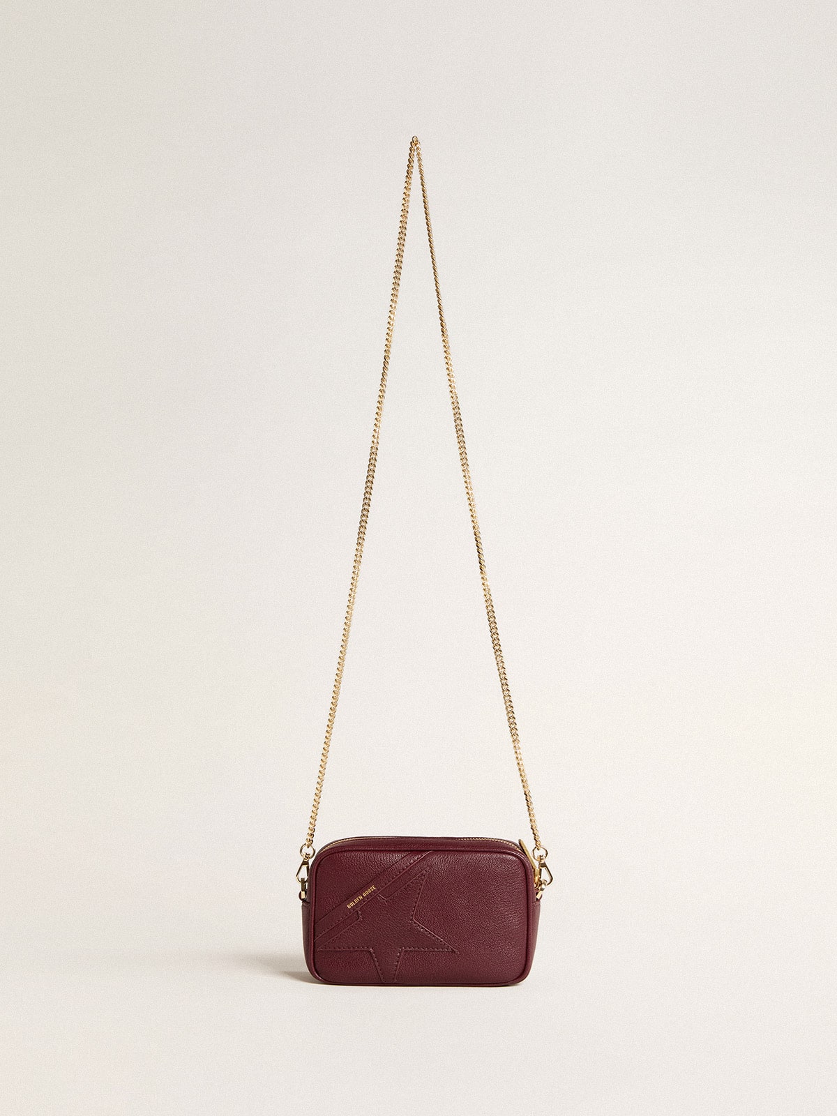 Mini Star Bag in wine-red leather with tone-on-tone star