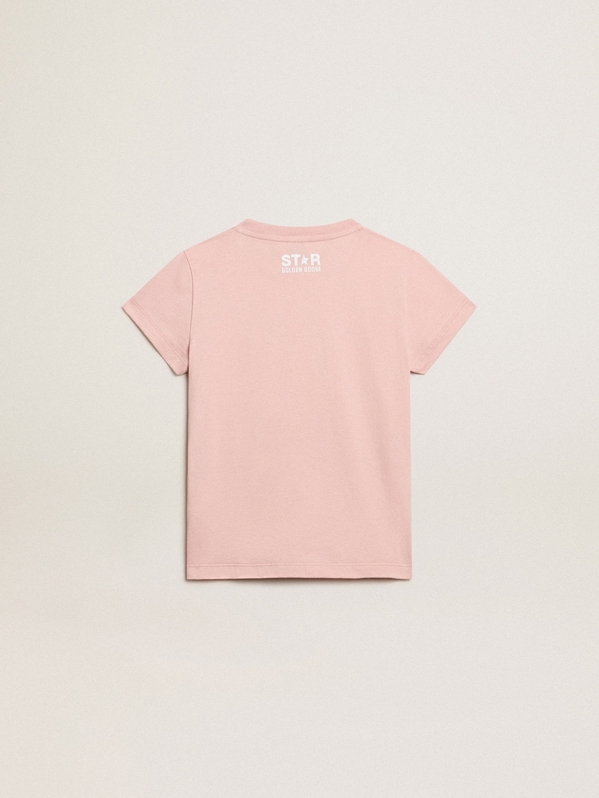 Girls’ pink T-shirt with white logo and maxi star