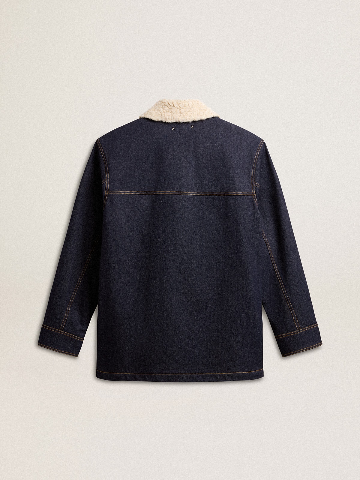 Men's denim pea coat jacket