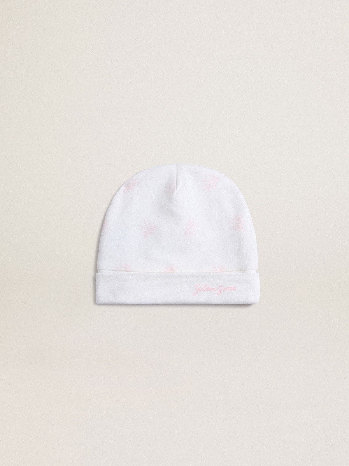 Baby gift set in white with pink palm print