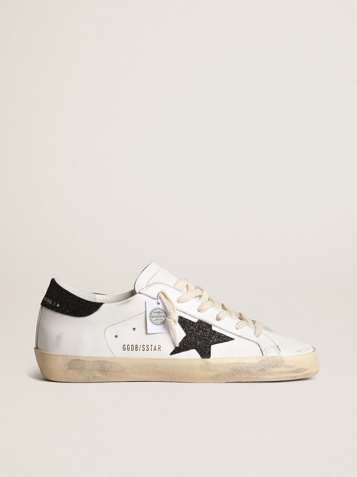 Women’s Super-Star with a black Swarovski crystal star and heel tab