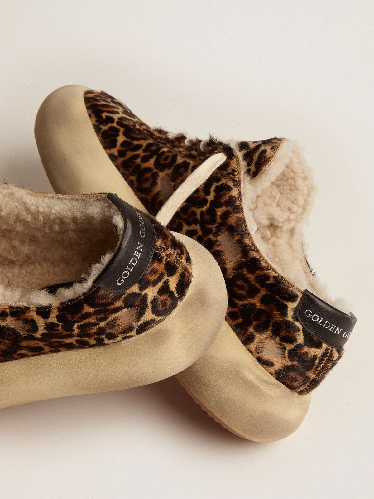 Space-Star shoes in animal-print pony skin with shearling lining