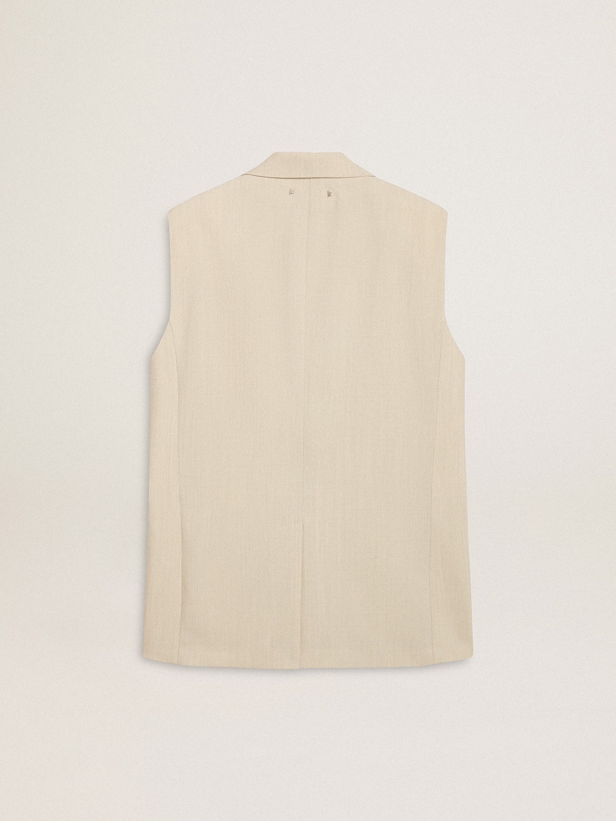 Women's khaki wool blend vest jacket