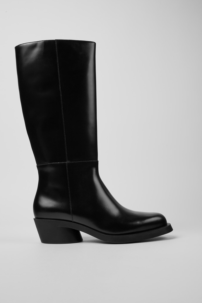 Bonnie Black leather high boots for women