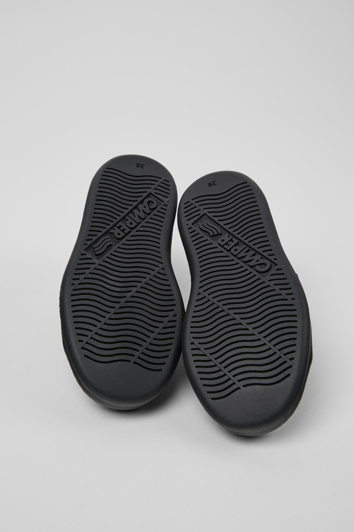 Runner Black Leather and Textile Sneakers for Kids.