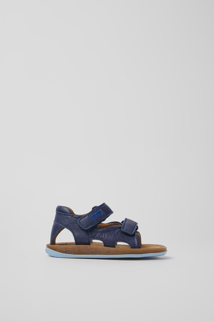 Bicho Navy blue leather sandals for kids