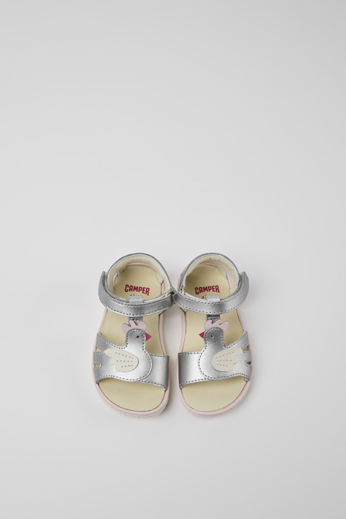 Miko Silver leather sandals for girls