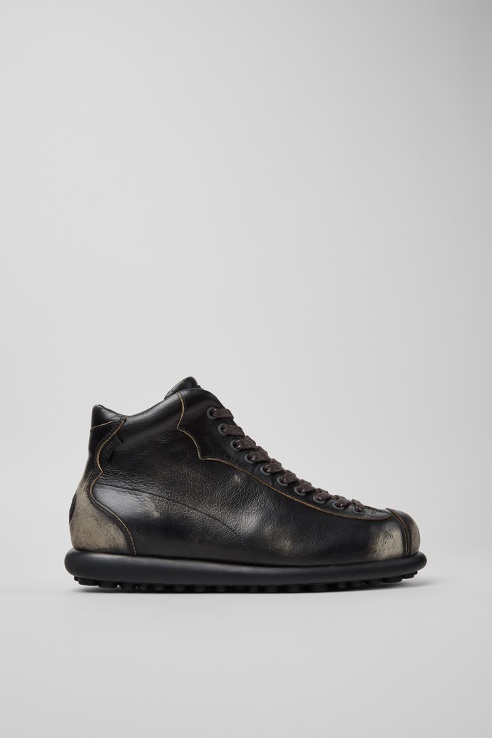 Pelotas Gray Leather Ankle Boots for Men.