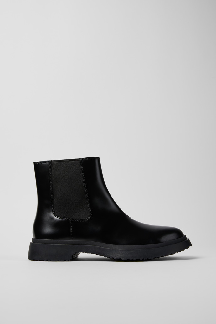 Walden Black leather ankle boots for men