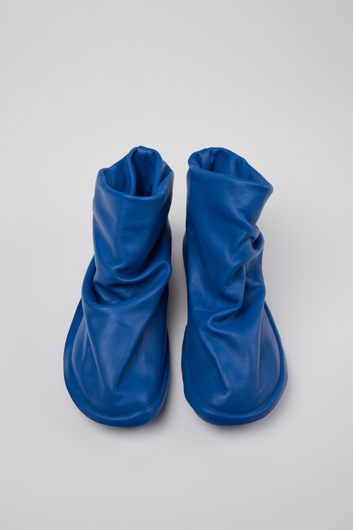 Camper x ISSEY MIYAKE - Peu Form Blue Leather Ankle Boots for Men.
