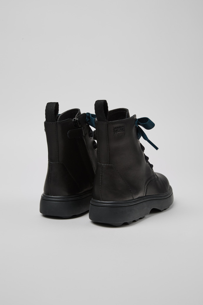 Norte Black leather ankle boots for kids
