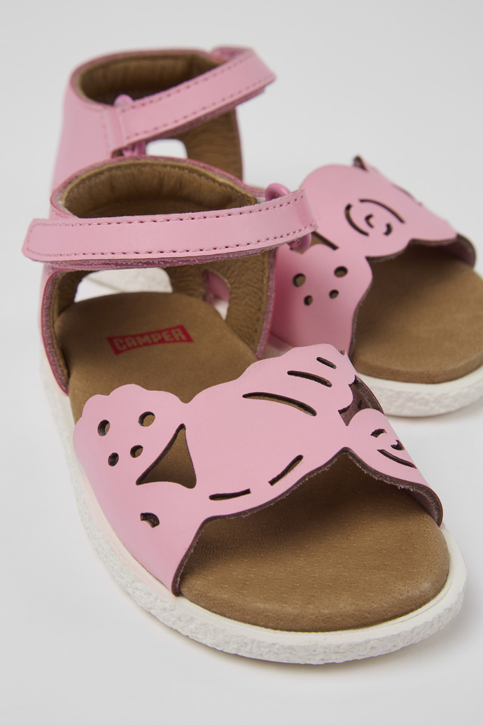Twins Pink Leather 2-Strap Sandal