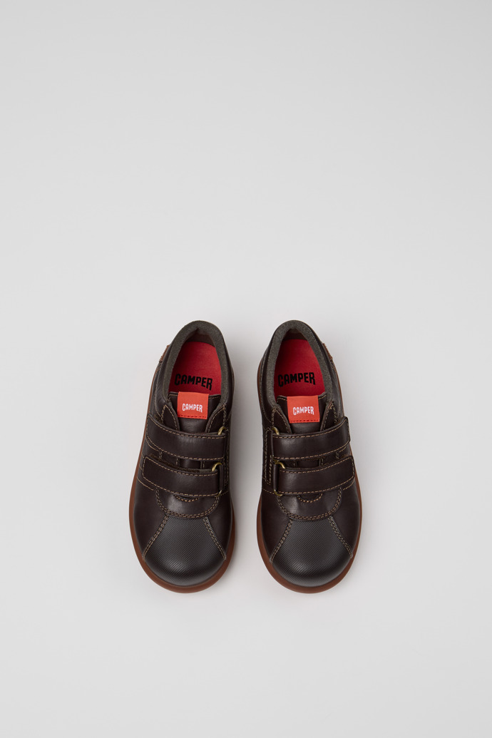 Pelotas Brown Leather and Textile Shoes for Kids.