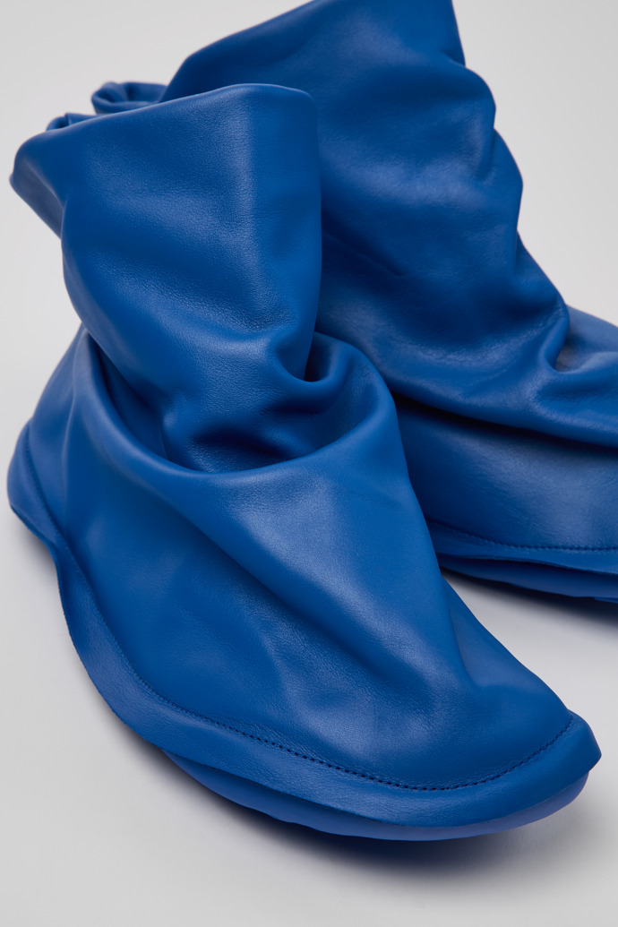 Camper x ISSEY MIYAKE - Peu Form Blue Leather Ankle Boots for Men.