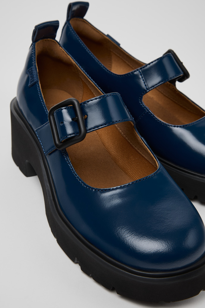 Milah Blue Leather Shoes for Women.
