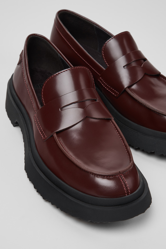 Walden Burgundy Leather Moccasins for Women.