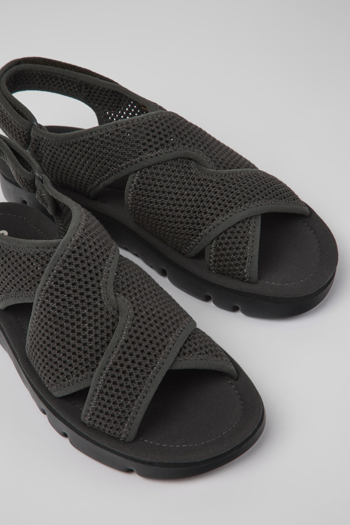 Oruga Dark gray textile sandals for women