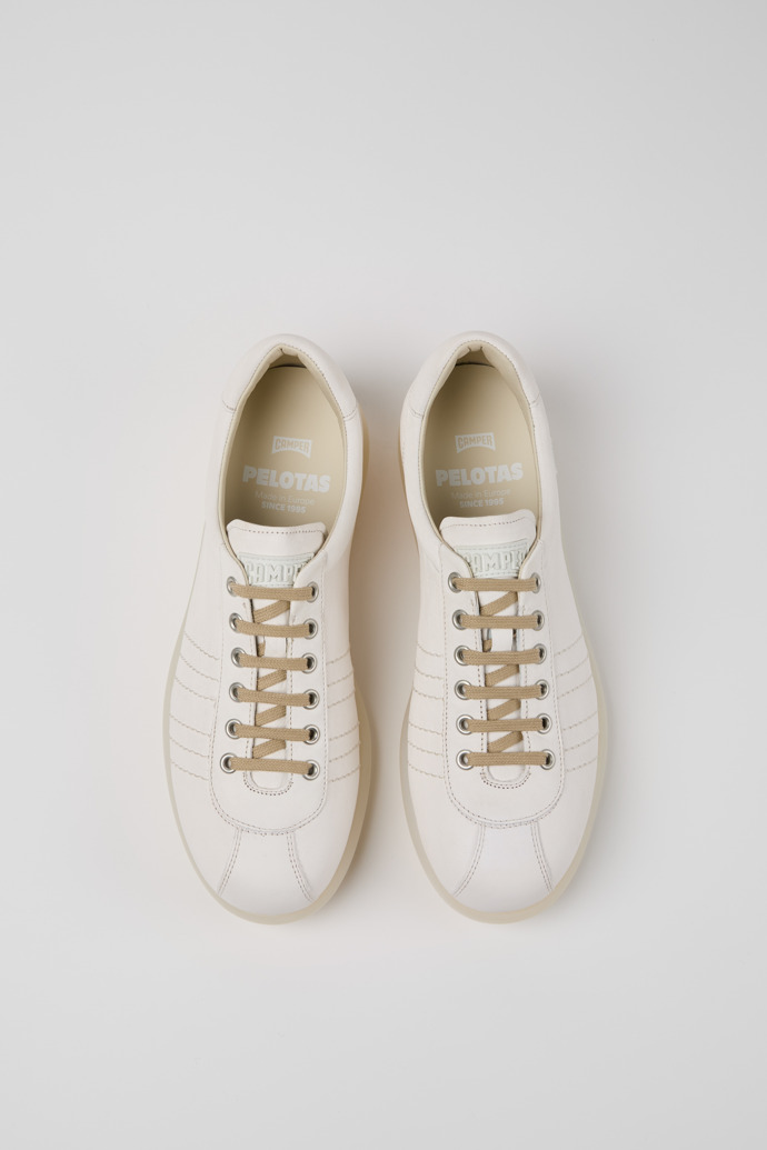 Pelotas White Leather Men's Shoes.