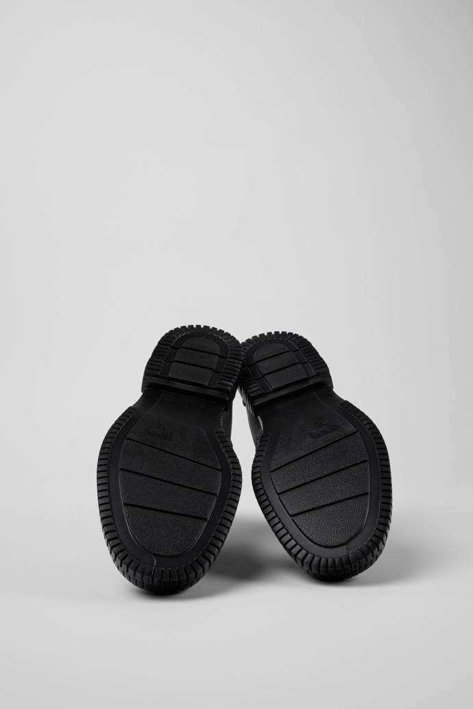 Pix Black Leather Mid Boots for Men.