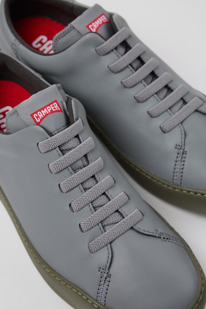 Peu Touring Gray Leather Sneakers for Men.
