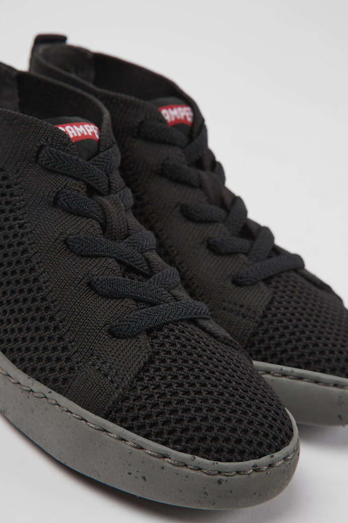 Peu Touring Black textile ankle boots for kids