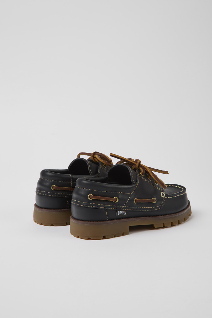 Compas Blue Leather Nautical Shoes for Kids.