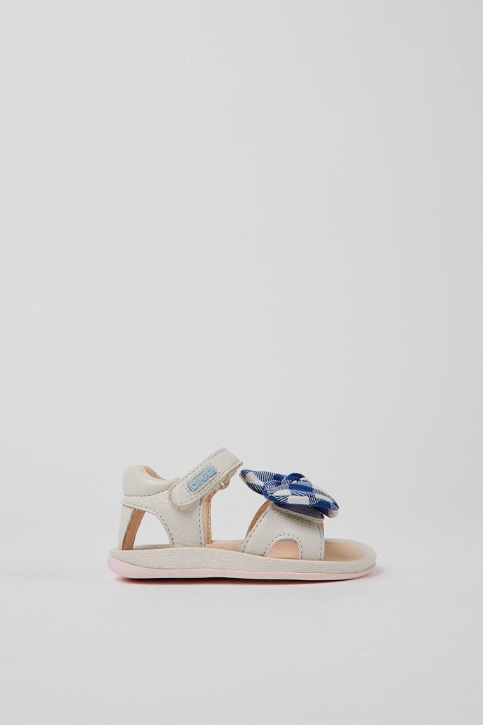 Bicho White leather sandals for kids