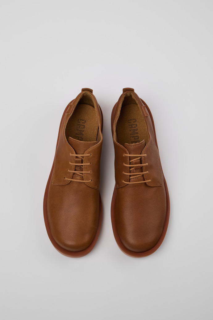 Wagon Brown Leather Men's Shoes.