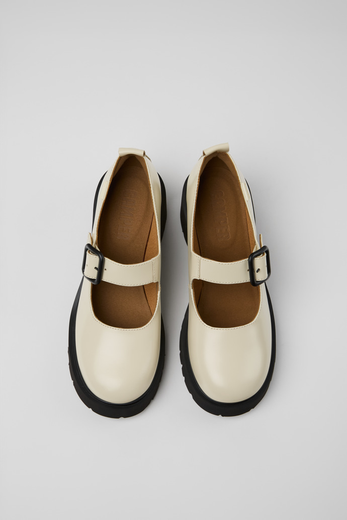 Milah White Leather Women's Shoes.