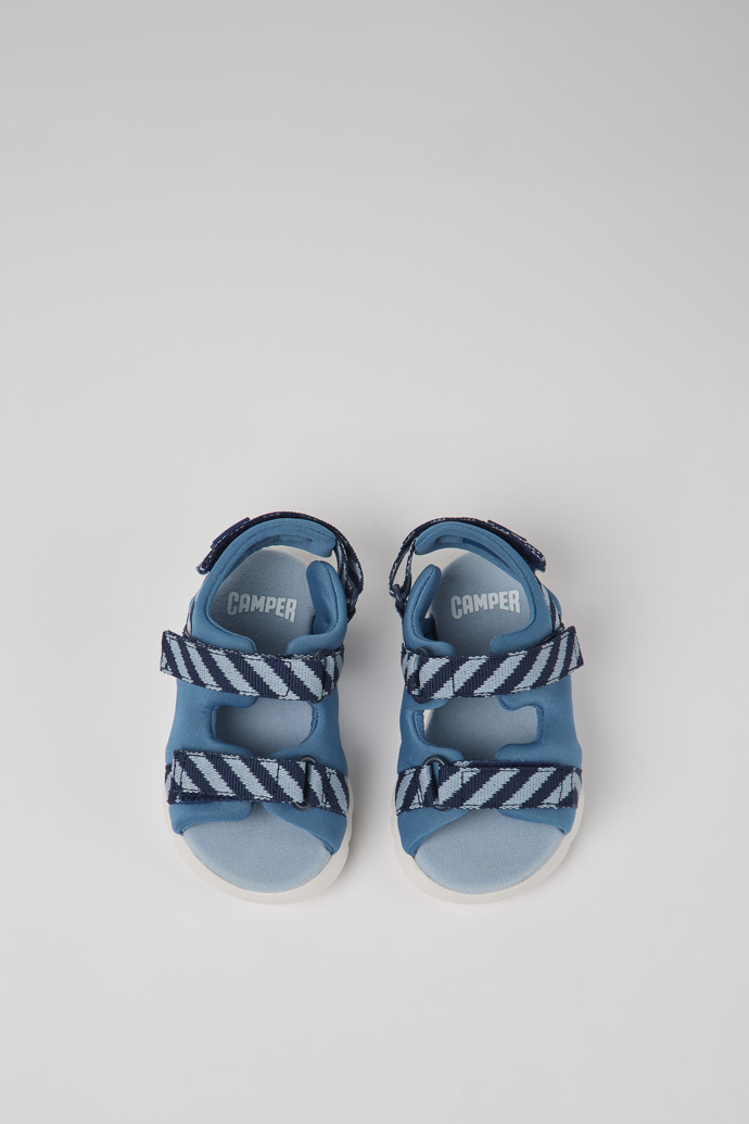 Oruga Blue textile sandals for kids