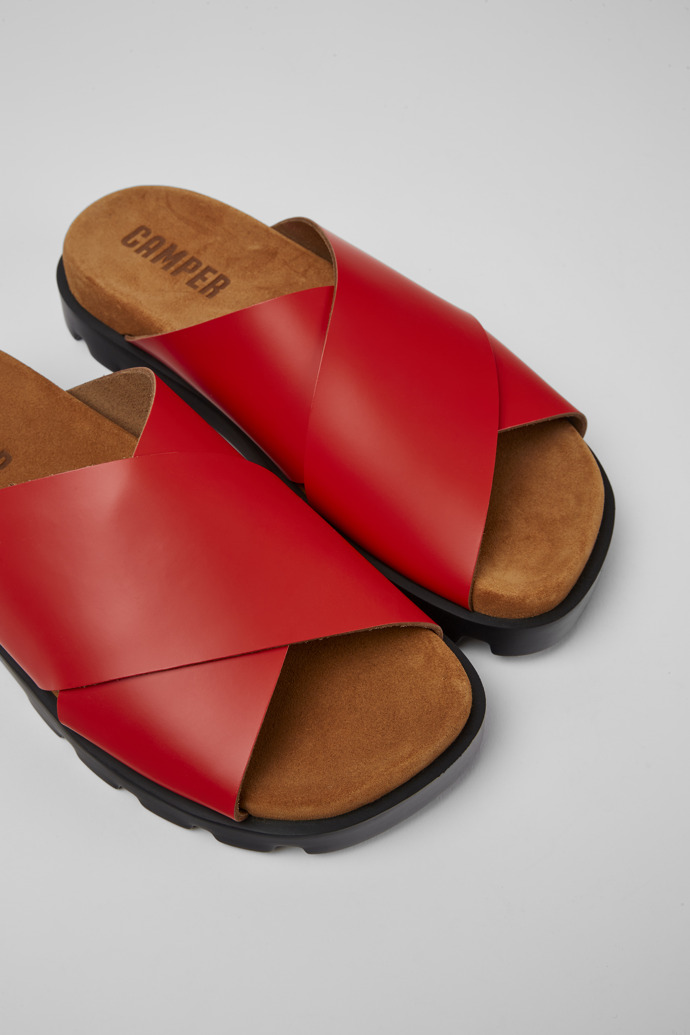 Brutus Sandal Red leather sandals for women