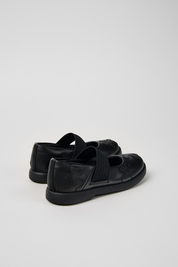 Twins Black leather shoes for kids