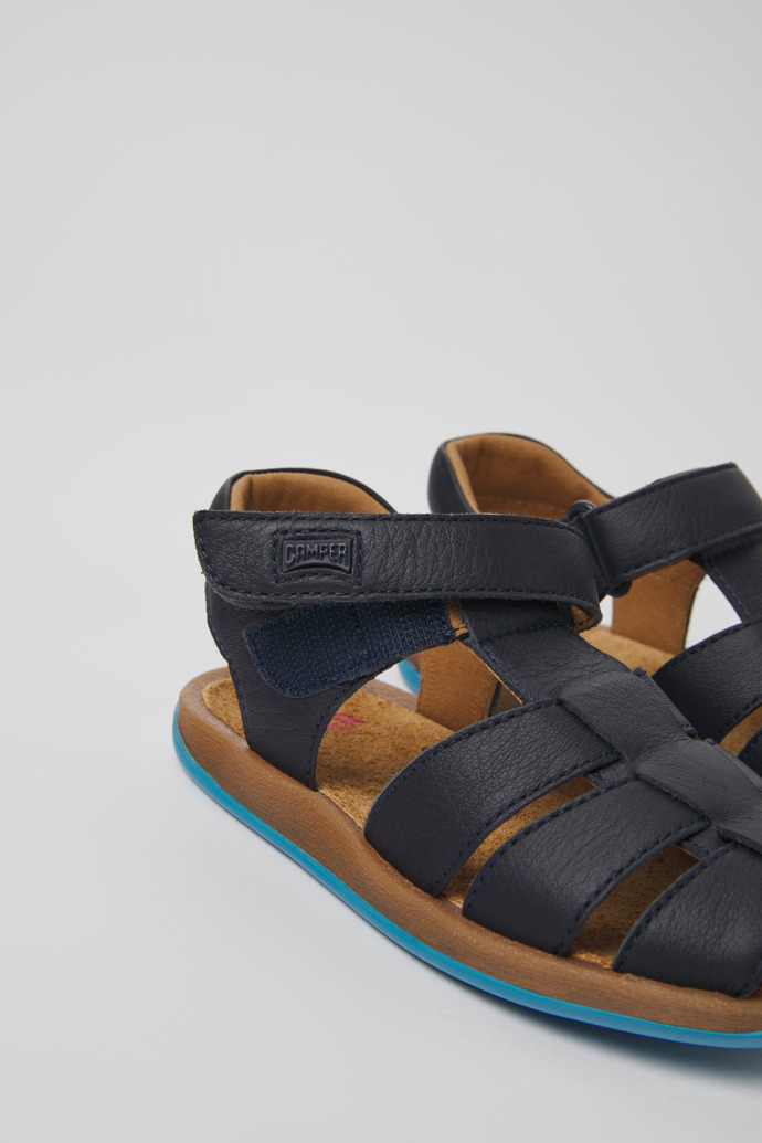 Bicho Blue leather sandals for kids