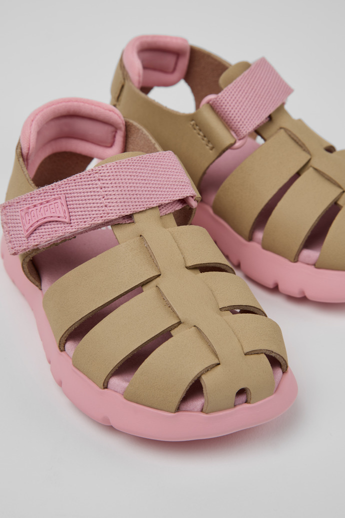 Oruga Multicolor Leather and Textile Sandals for Kids.