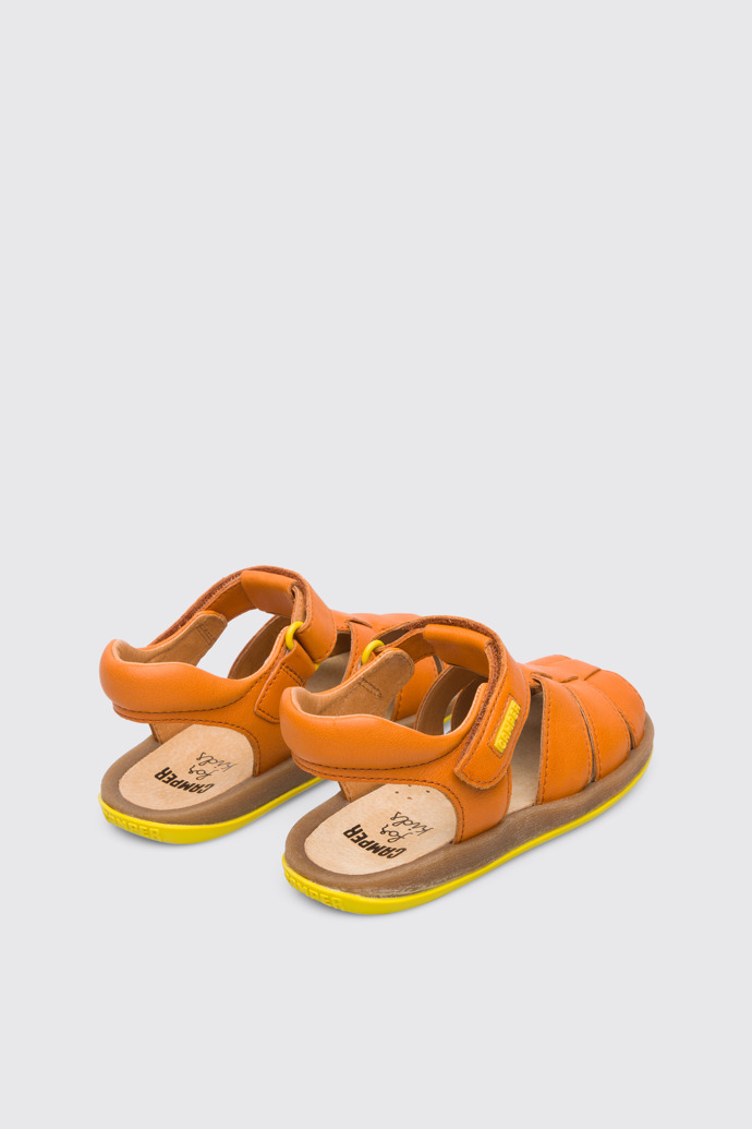 Bicho Closed dark orange T-strap sandal for kids