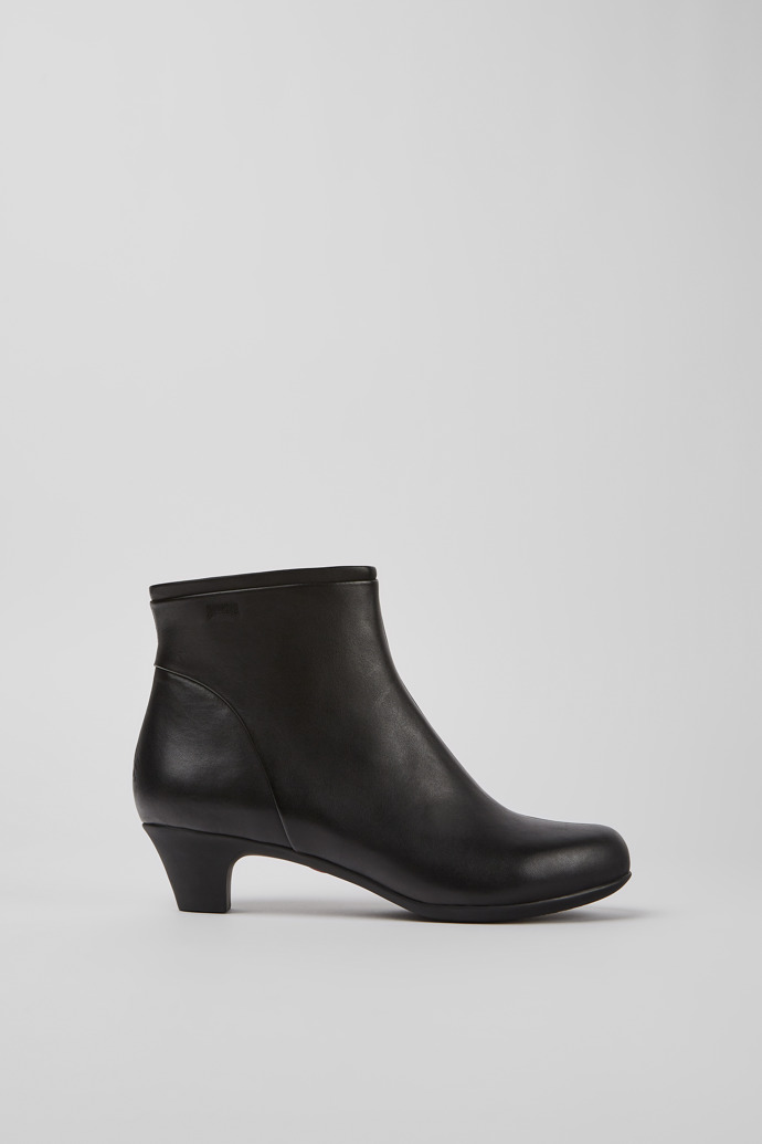 Helena Black Leather Ankle Boots for Women.