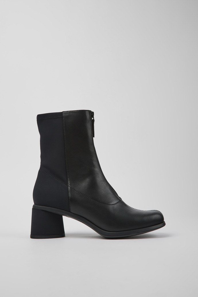 Kiara Black leather and recycled PET boots for women