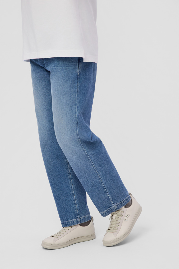 Runner White Leather and Nubuck Sneakers for Men.