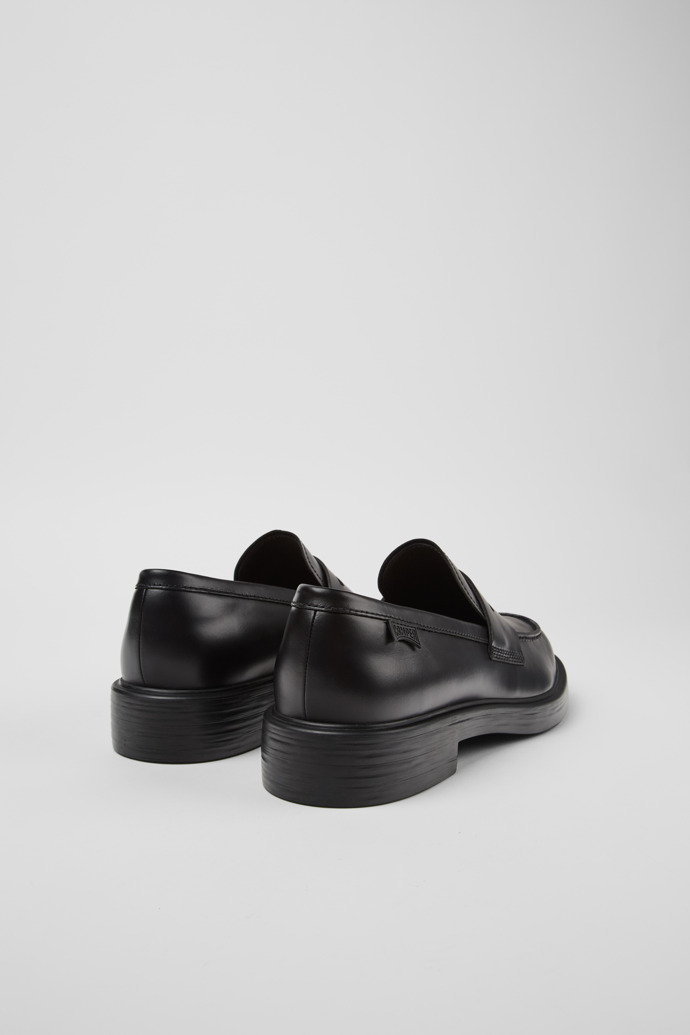 Dean Black Leather Moccasins for Men.