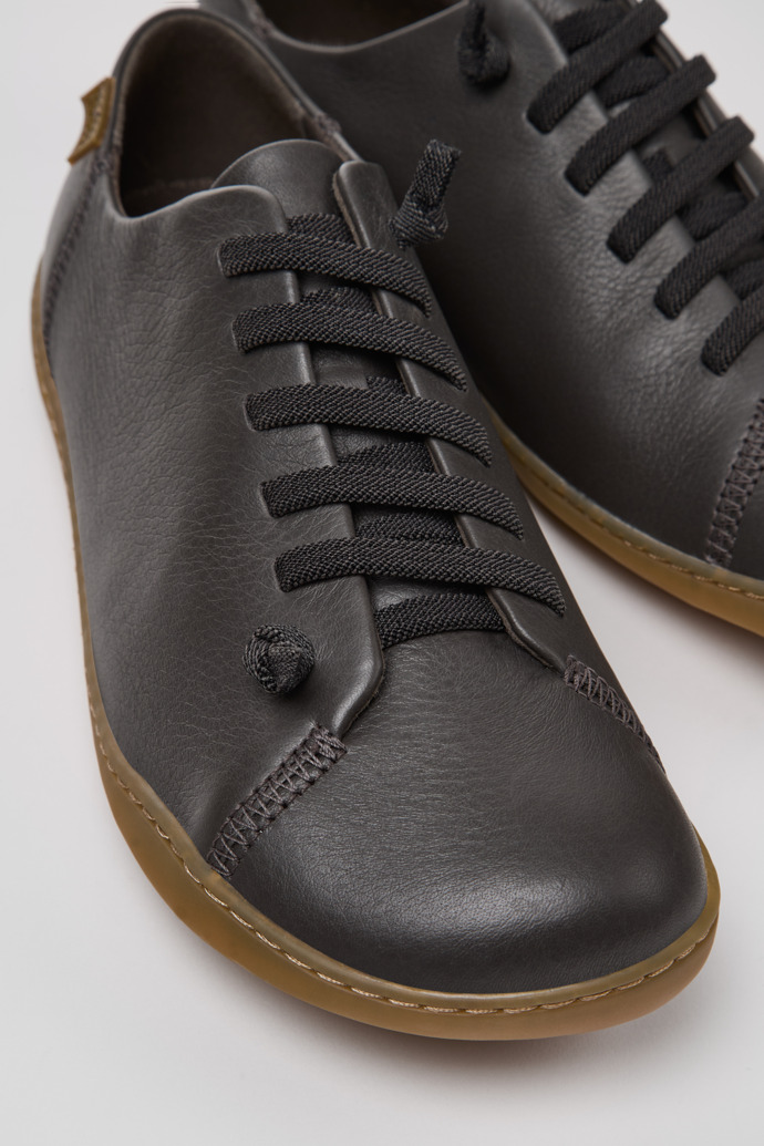 Peu Gray Leather Shoes for Men.