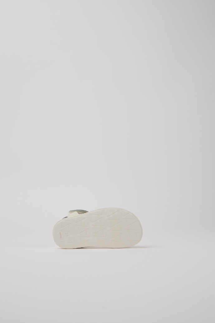 Miko White, pink, and yellow leather sandals